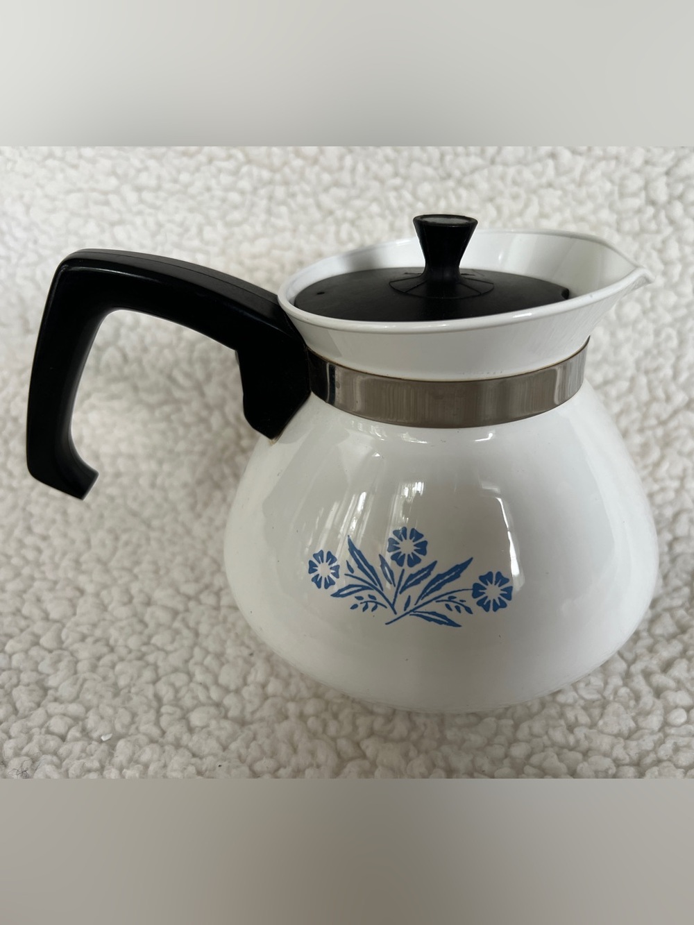 Vintage Corning Ware Blue Cornflower 6 Cup Tea Pot Kettle P-104 with Lid - Picture 4 of 14